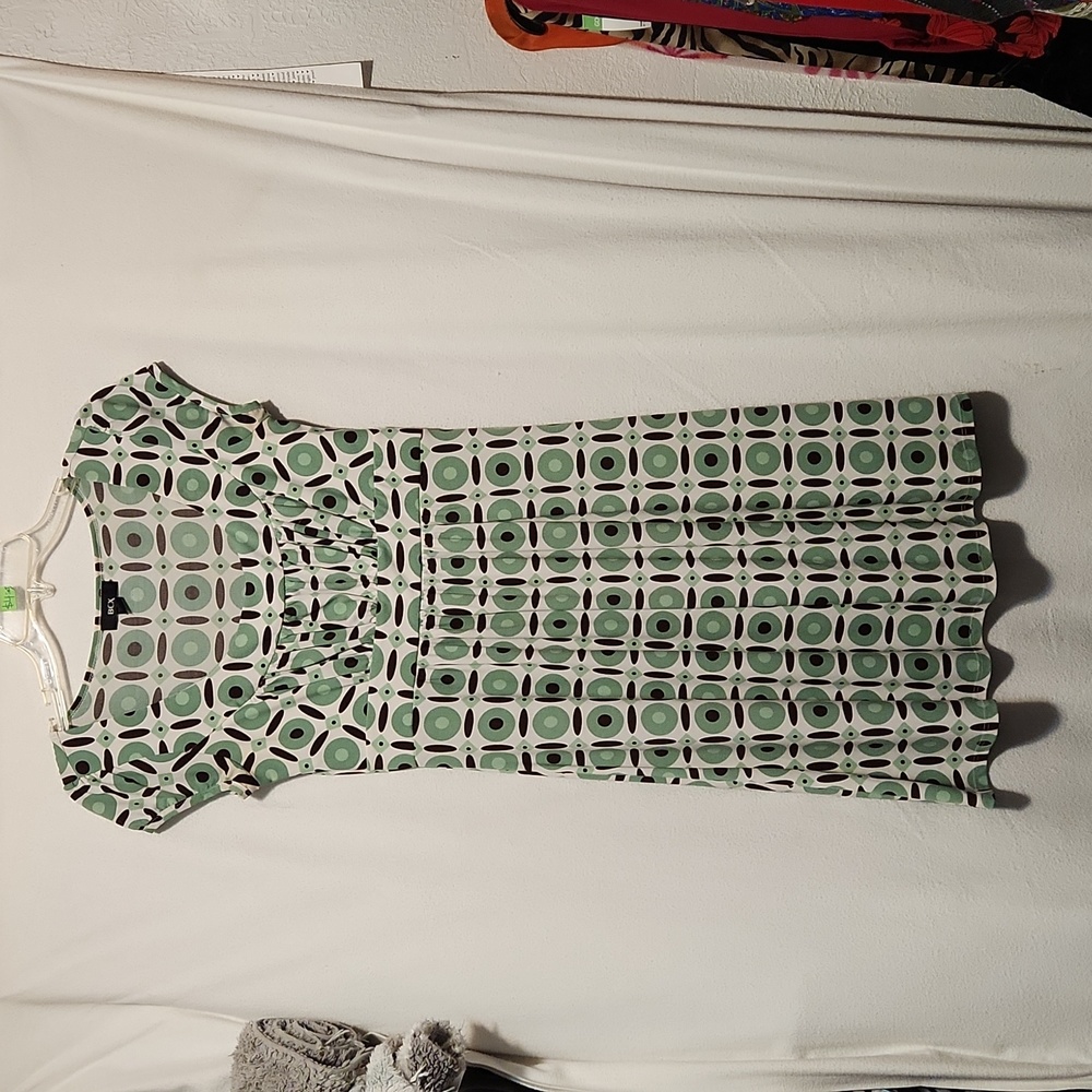 Retro print knit dress